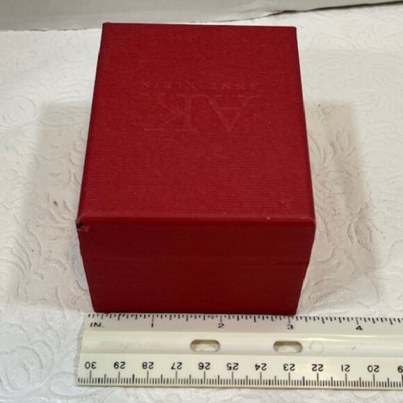 Anne Klein AK EMPTY Red Presentation Storage Watch Box Case 3"x3.75"x2.5 - Picture 9 of 13